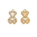 Pendentif ours doré strass perle DIY collier boucle d'oreille accessoire bijoux femme. - Ours Doré