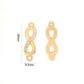 Infinity symbol rhinestone alloy connector diy jewelry accessory bracelet necklace charm making - Gold