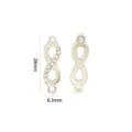 Infinity symbol rhinestone alloy connector charm pendant for DIY bracelet necklace making - No. 2 White Gold