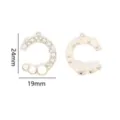 Detailed view of the alloy crystal pearl letter C pendant accessory, showcasing details. - Silver (2# White K)