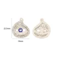 Colgante de aleación de mal de ojo azul con diamantes de imitación para joyería DIY - Colgante Hueco Ojo del Mal (XH60421) / Plateado
