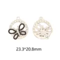 DIY butterfly rhinestone alloy charm pendant for earrings and jewelry making 23.3x20.8mm - Hollow Butterfly