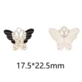 Alloy rhinestone butterfly DIY jewelry accessory detail view, size 17.5x22.5mm display - Colorful Rhinestone Butterfly