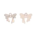 Shiny rhinestone bow alloy DIY jewelry charms pendant for necklace bracelet accessories - Bow / White Gold
