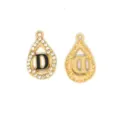 Ciondolo goccia con lettera D in strass in lega fai-da-te per creazione di gioielli. - Stile Lettera D (XH60226) / Oro
