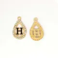 DIY Lega Strass Goccia Lettera H Ciondolo Collana Portachiavi Accessorio Gioiello - Stile Lettera H (XH60226) / Oro