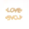 Επιχρυσωμένα μεταλλικά charms συνδετικά LOVE με στρασς για βραχιόλια και κολιέ DIY. - Χρυσό LOVE (4#)