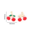 Red cherry alloy pendant detail shot showing dimensions, cute jewelry DIY accessory. - 3D Enamel Style (XH60604) / Red Style(1#)