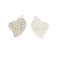 Rhinestone heart metal charm pendant DIY jewellery accessories for necklace earrings keychain - Silver Rhinestone Alloy Heart Style (4#)