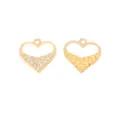 Gold heart rhinestone DIY jewelry pendant charm for necklace bracelet earrings accessories - Gold White and Yellow Rhinestone Heart Style (5#)