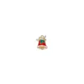 Close-up detail of a Christmas bell alloy enamel pendant charm for DIY jewelry making. - 4#