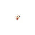 Detailed view of gold-plated Christmas candy cane alloy enamel charm for DIY jewelry making. - 6#