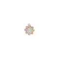 Alloy crystal flower pendant detail view, sparkling rhinestone accents, handmade jewelry DIY. - Petal Round Stone (3#) / 1 Piece