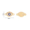 Evil eye charm gold metal connector rhinestone blue enamel pendant DIY bracelet necklace 20x11mm - Gold (2# KC Gold)
