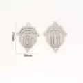 Detailed view of silver rhinestone shield charm pendant, perfect for DIY jewelry crafting necklace. - Rhinestone Shield Pendant / Silver