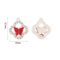 Ciondolo farfalla trifoglio strass lega fai da te accessorio per gioielli moda - 3# (Argento Farfalla Rossa)