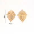 Vintage gold rhinestone shield pendant DIY jewelry accessory charms 21x18mm 2pcs pack. - Rhinestone Shield Pendant / Gold