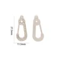 Vintage rhinestone safety pin pendant charm DIY jewelry accessory detail view 27.5x11.5mm - Rhinestone Safety Pin Pendant / Silver