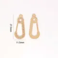 Gold rhinestone shield safety pin charm detail, 27.5x11.5mm DIY jewelry accessory finding. - Rhinestone Safety Pin Pendant / Gold