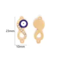 Blue evil eye rhinestone alloy connector pendant for DIY jewelry making 23x10mm accessory - 23x10mm