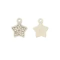 Strass ster metaal legering hanger DIY sieraden accessoire zilver kleur variant - Ster / Zilver