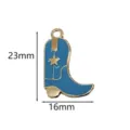 Westlicher Cowboy-Stiefel Legierung Öltropfen Anhänger Charme für DIY Schmuck Zubehör. - Große Cowboystiefel / 16*23mm / Blau