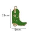 Niedlicher Cowboy Stiefel Emaillierter Anhänger Legierung für DIY Schmuck Basteln. - Große Cowboystiefel / 16*23mm / Grün