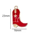 Roter Cowboy Stiefel Emaillierter Legierungsanhänger DIY Charm Modischer Schmuck 23x16mm - Große Cowboystiefel / 16*23mm / Rot