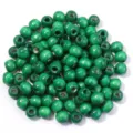 Perline sfuse in legno d'acero con grande foro per bracciali DIY, sfere di legno verdi. - Circa 10mm Foro 2.5mm / Verde scuro