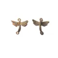 Detailed view of the cute alloy cubic zirconia dragonfly charm pendant for DIY jewelry making. - 7# Double-Loop Dragonfly