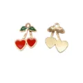 Alloy heart cherry pendant DIY charm for necklace earrings jewelry making accessories - 11# Heart Cherry