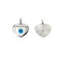 Silver evil eye heart pendant DIY charm, Turkish blue enamel metal bracelet jewelry making - Heart Shape Blue Evil Eye (3#)