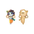 Niedlicher Krishna Emaile Anhänger Legierung DIY Schmuck Zubehör für Armbänder Ketten. - 3# Krishna Solo Stehend