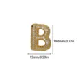 Paved Zircon Letter B Copper Pendant Charm DIY Fashion Necklace Accessory 19.6x15mm - Gold Pave (XH50402) / 1 Piece / Letter B