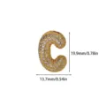 Gold Plated Pave Zircon Letter C Pendant Charm Chunky Alphabet Jewelry Accessory 19.9mm - Gold Pave (XH50402) / 1 Piece / Letter C