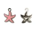 Colgante de estrella de mar de esmalte rosa de aleación accesorio DIY para collar pulsera - Estilo Estrella de Mar Frente Rosa Esmalte Reverso Oro (5#)