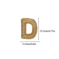 Letter D Pendant Gold Paved Cubic Zirconia Copper DIY Charm Fashion Jewelry Accessory - Gold Pave (XH50402) / 1 Piece / Letter D