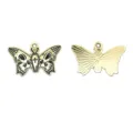 Gothic Skull Butterfly Metal DIY Charm Pendant Black Gold Enamel Jewelry Making Component - Gold Butterfly