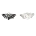 Gothic Bat Pendant DIY Alloy Enamel Charm Black Celestial Jewelry Necklace Making Accessory - Silver Bat