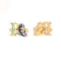 Metalllegierung Krishna Buchstabe R Emaillierter Anhänger DIY Armband Schmuck Zubehör. - 1# Krishna mit Buchstabe R