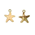 Colgante Estrella de Mar Esmalte Aleación Dorada DIY Collar Joyas Accesorios Set - Estilo Estrella de Mar Frente Rosa Claro Esmalte Reverso Oro (8#)