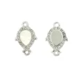 Double loop rhinestone metal pendant DIY jewelry accessory for bracelet necklace making. - Teardrop Tray Style 2#