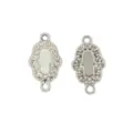 Silver plated Hamsa hand charm connector with clear rhinestones for DIY jewelry making - Hamsa Hand Style 3#