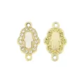 14K Gold Plated Hamsa Hand Double Loop Connector Zircon DIY Jewelry Making Charm Accessory - Hamsa Hand Style 4#