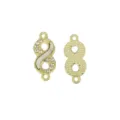 14K Gold Plated Infinity Connector Rhinestone DIY Bracelet Necklace Jewelry Findings - Infinity Symbol Style 6#