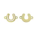 14K Gold Plated Horseshoe Double Loop Jewelry Connector DIY Bracelet Necklace Charm 1pc - Horseshoe Style 7#