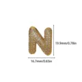 Χρυσό Κρεμαστό Γράμμα Ν Ζιργκόν Micro Pave Bubble Αλφάβητο Κολιέ Αξεσουάρ Κόσμημα - Χρυσό Ένθετο (XH50402) / 1 Τεμάχιο / Γράμμα N