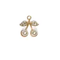 DIY Kirsche Perle Zirkon Anhänger Metall Legierung Schmuck Zubehör für Halskette Ohrringe - Kirschform (3#) / 1 Stück/Packung
