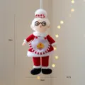 Süßer Plüsch Weihnachtsmann Hängeornament, roter Stoff Weihnachtsbaum Deko Puppe, 18x10cm. - Chef Frau Claus