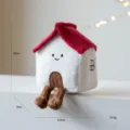 Simpatica bambola di peluche a forma di casa natalizia decorazione festiva regalo da tavolo - Casa Bianca (Stile A)